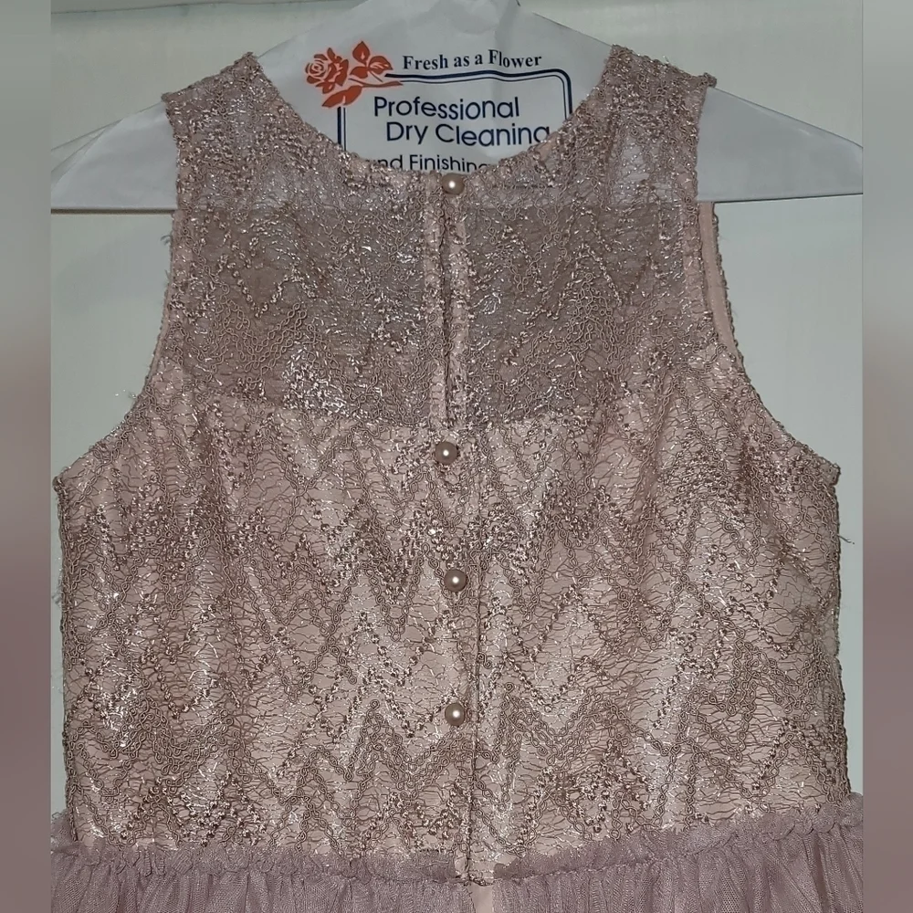 **NWT* Badgley Mischka Big Girl's Maxi Fit-&-Flare Dress - Blush - Size 16 - Picture 8 of 12